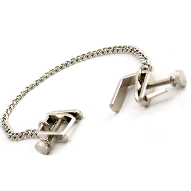 H2H Nipple Clamps Press With Chain (Chrome)