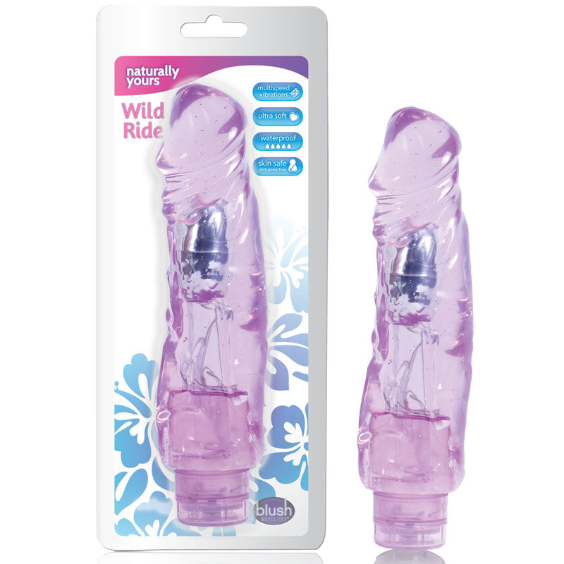 Blush Naturally Yours Wild Ride Realistic 9 in. Vibrating Dildo Purple