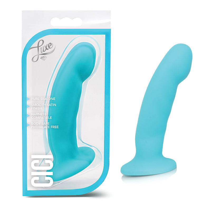 Blush Luxe Cici 6.5 in. Curved Silicone Dildo Blue