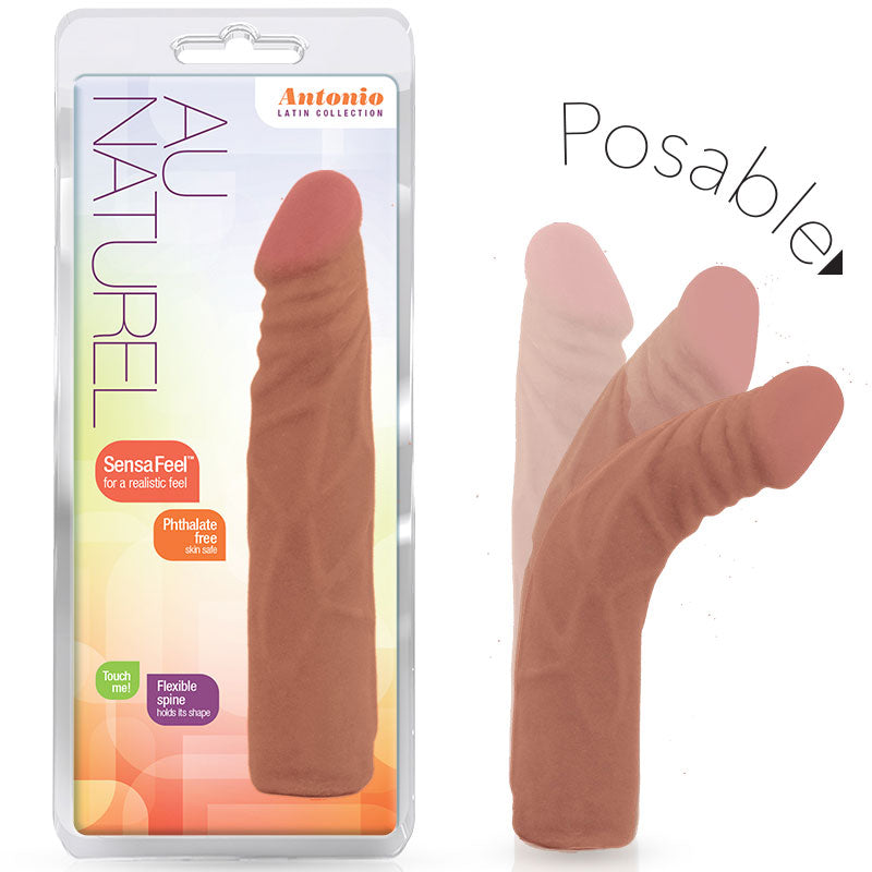 Blush Au Naturel Antonio 7.5 in. Posable Dual Density Dildo Tan