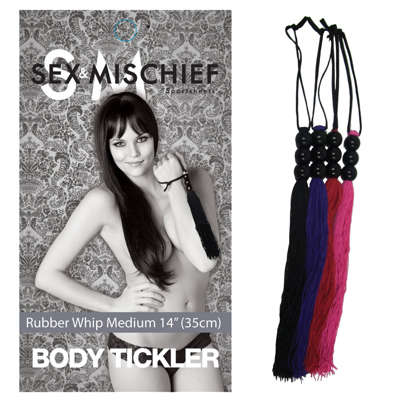 Sportsheets Sex & Mischief Silicone Whip Medium 14 in. Black