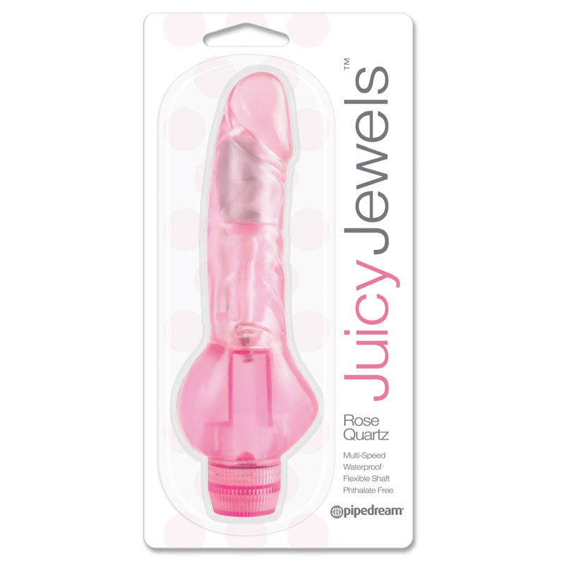 Pipedream Juicy Jewels Rose Quartz Flexible Realistic Vibrator Pink