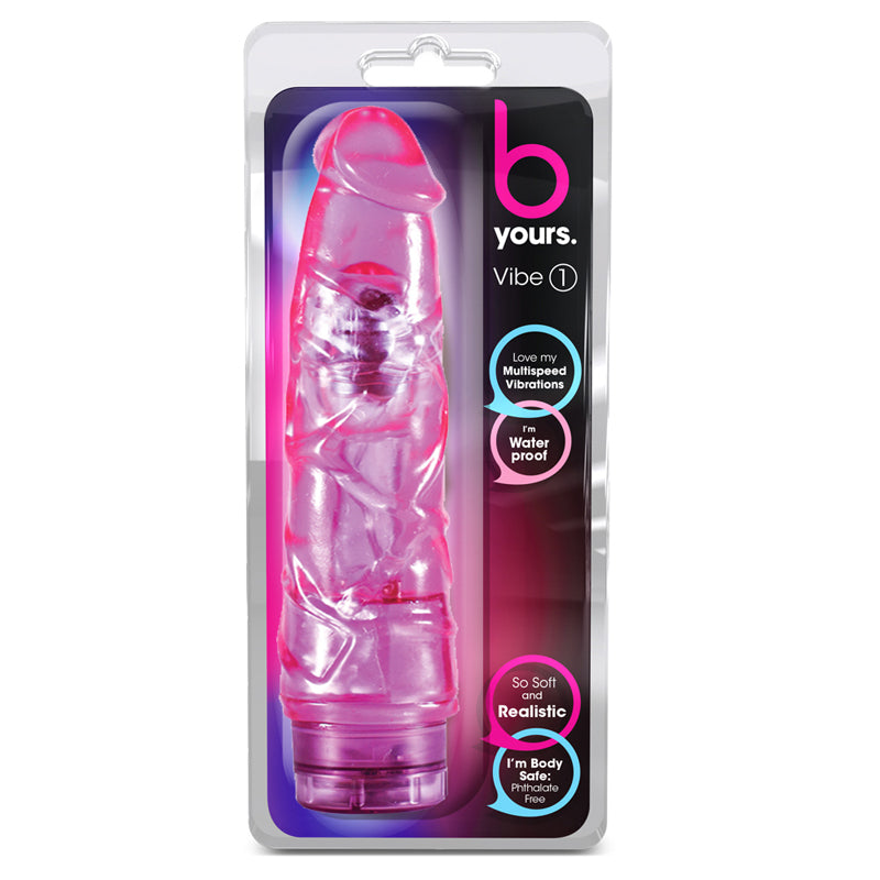 Blush B Yours Vibe 1 Realistic 9 in. Vibrating Dildo Pink