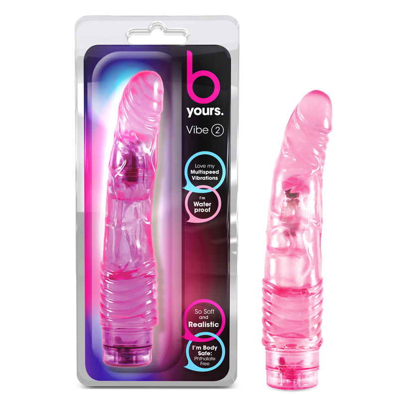 Blush B Yours Vibe 2 Realistic 9 in. Vibrating Dildo Pink