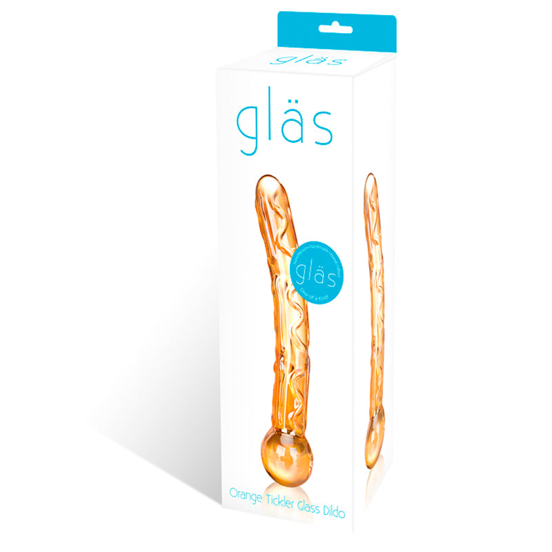 Glas 7.5 in. Orange Tickler Glass Dildo