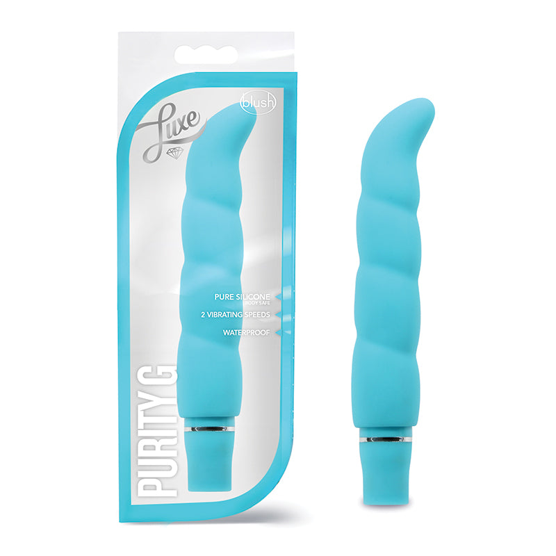 Blush Luxe Purity G Silicone Slimline G-Spot Vibrator Aqua