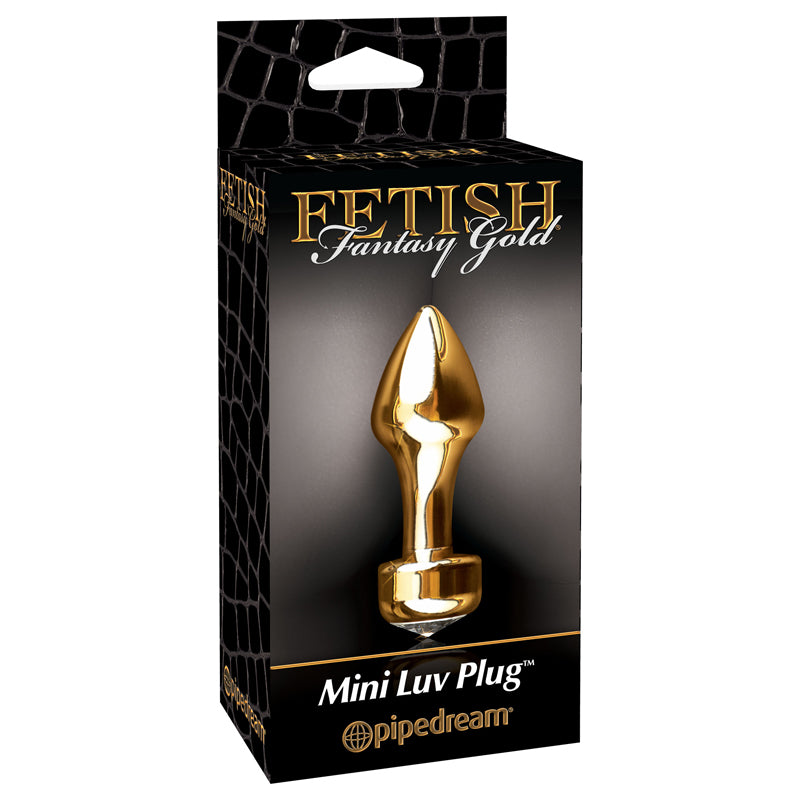 Pipedream Fetish Fantasy Gold Mini Luv Plug With Gem Base Gold