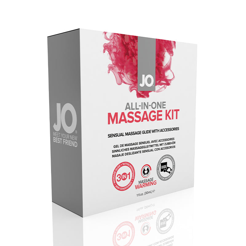 JO All-In-One Massage Glide Kit - Warming (Silicone-Based) 1 fl oz / 30 ml