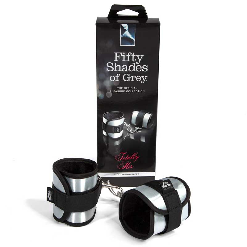 Fifty Shades of Grey Totally His Soft Velcro Handcuffs Silver