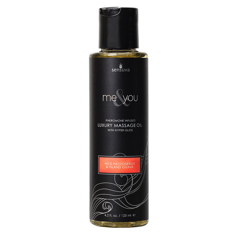 Me & You Massage Oil Passion Fruit Guava 4.2oz Aphrodisiac-Infused Luxury Massage Oil with Hyperglide