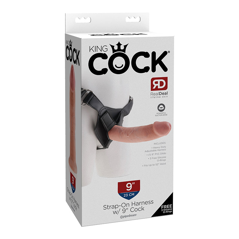 Pipedream King Cock Strap-On Harness With 9 in. Cock Beige
