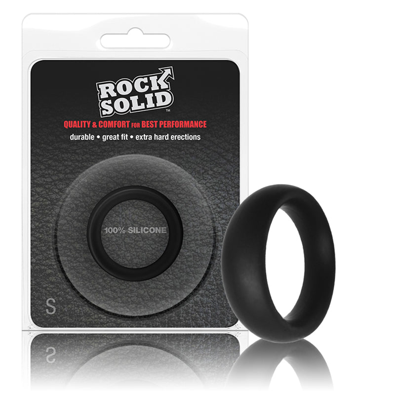 Rock Solid Silicone Black C Ring, Small (1 3/4in) in a Clamshell