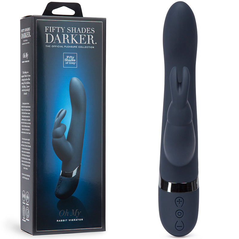 Fifty Shades Darker Oh My Rechargeable Silicone Rabbit Vibrator Blue