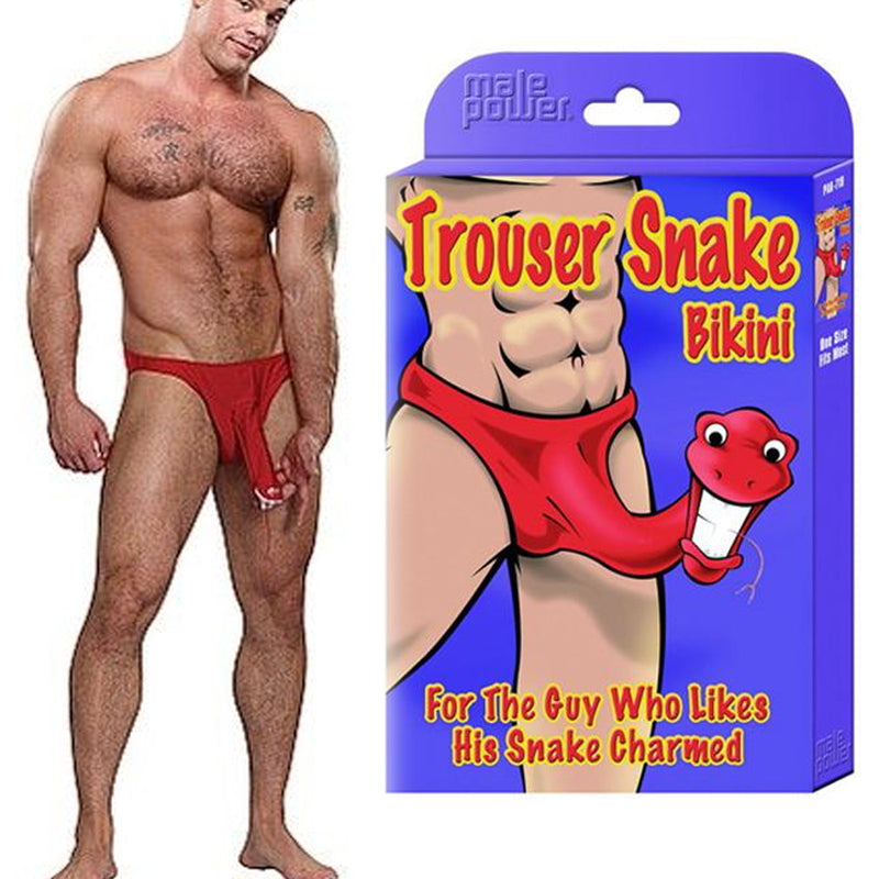Male Power Trouser Snake Bikini Red