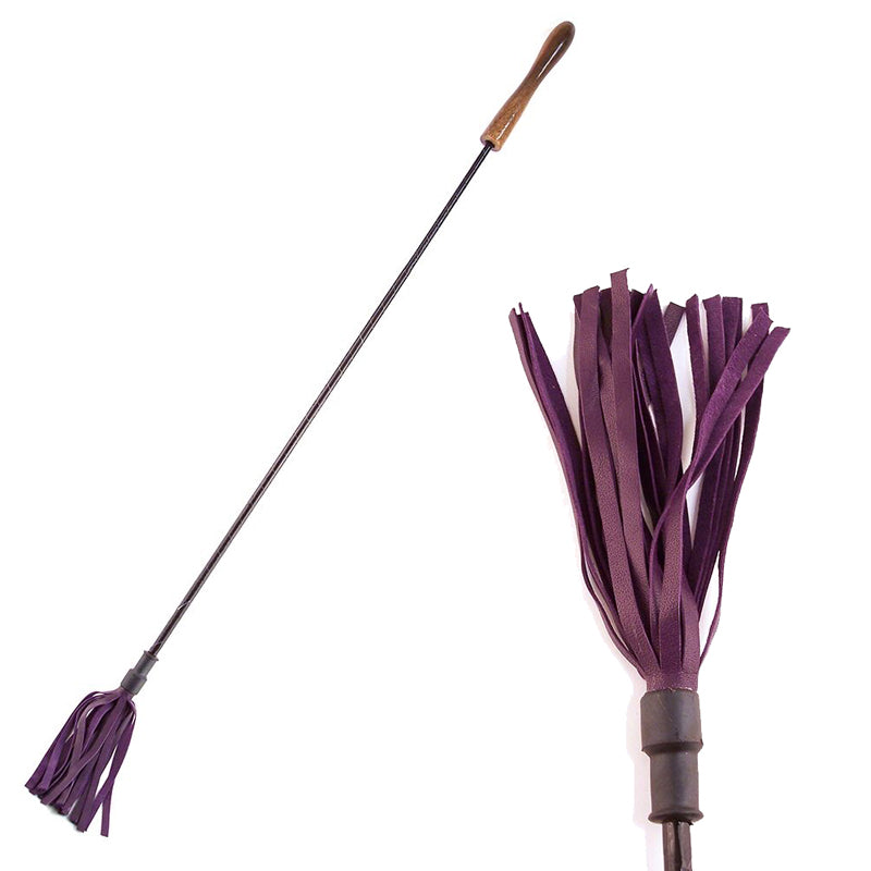 Rouge Riding Crop with Rounded Wooden Handle Purple