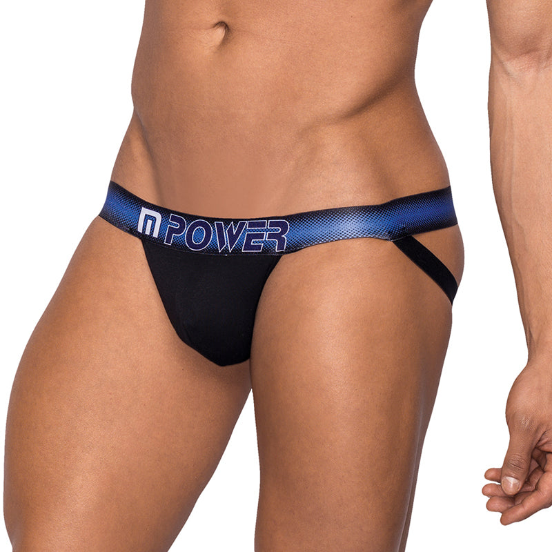 Male Power Pocket Pouch Jock with pocket cavity Black SM