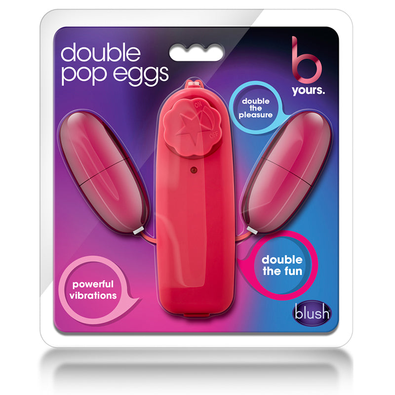 Blush B Yours Double Pop Eggs Remote-Controlled Dual Bullet Vibrator Cerise
