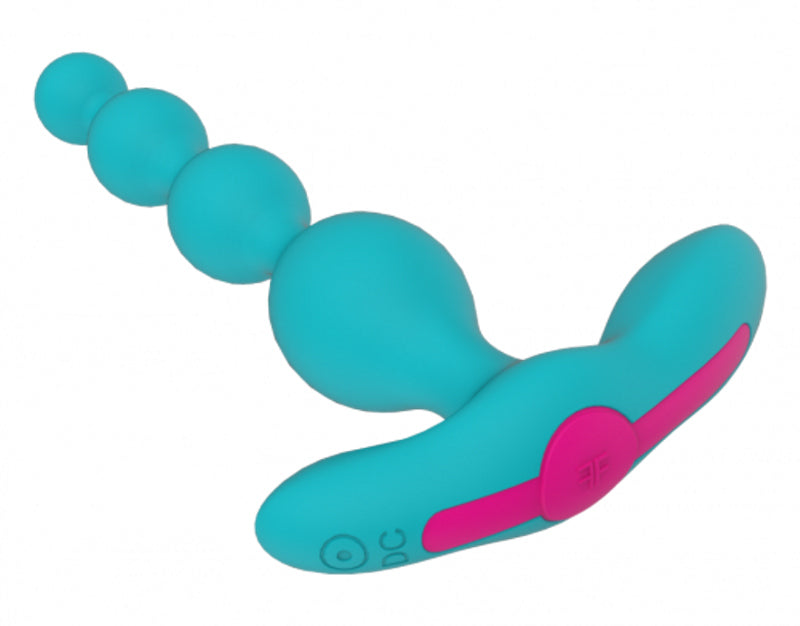 FemmeFunn Funn Beads Rechargeable Flexible Silicone Vibrating Anal Bead Plug Turquoise