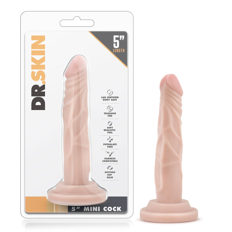 Blush Dr. Skin Mini Realistic 5 in. Dildo with Suction Cup Beige