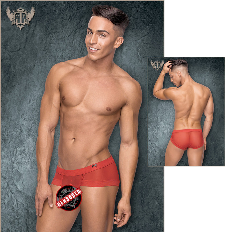 Male Power Hoser Micro Mini Hose Short Red Small