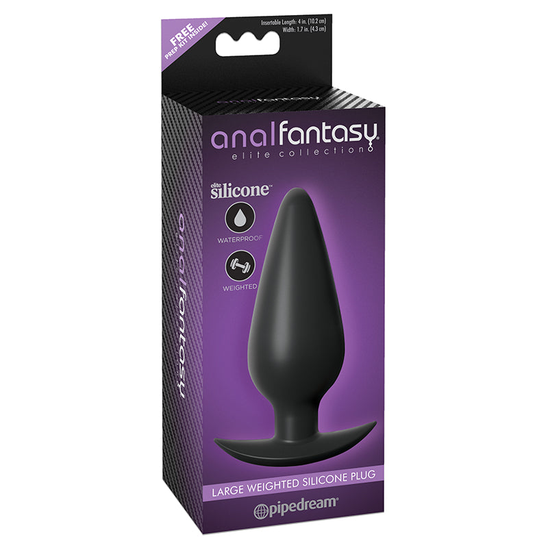 Pipedream Anal Fantasy Elite Collection Large Weighted Silicone Plug Black