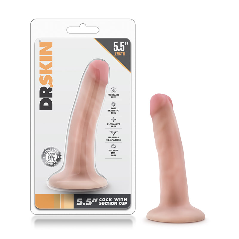 Blush Dr. Skin Realistic 5.5 in. Dildo with Suction Cup Beige