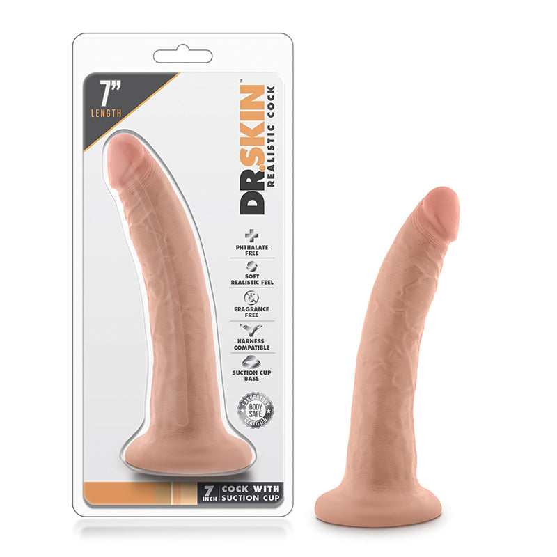 Blush Dr. Skin Realistic 7 in. Dildo with Suction Cup Beige