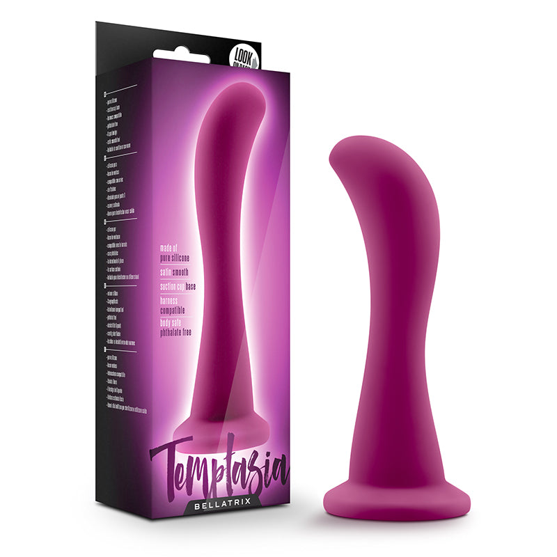 Blush Temptasia Bellatrix 6.25 in. Curved Dildo with Suction Cup Plum