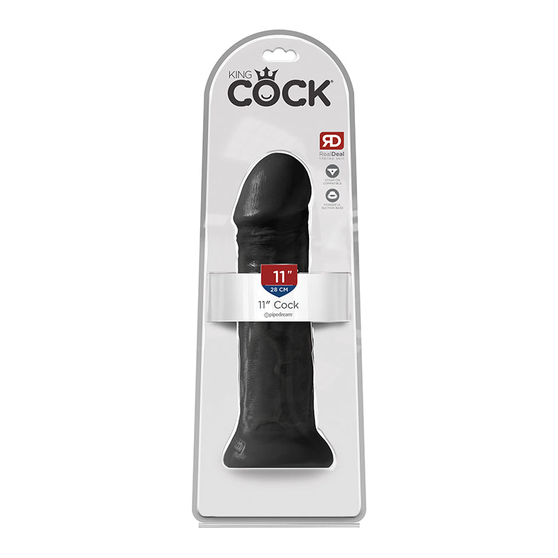 Pipedream King Cock 11 in. Cock Realistic Dildo With Suction Cup Black