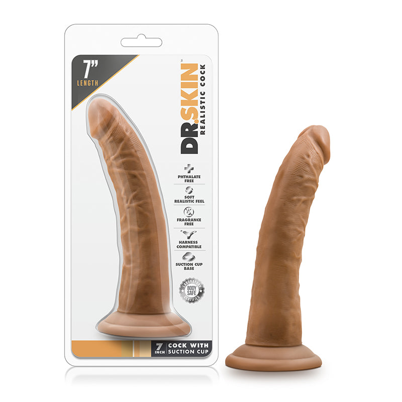 Blush Dr. Skin Realistic 7 in. Dildo with Suction Cup Tan