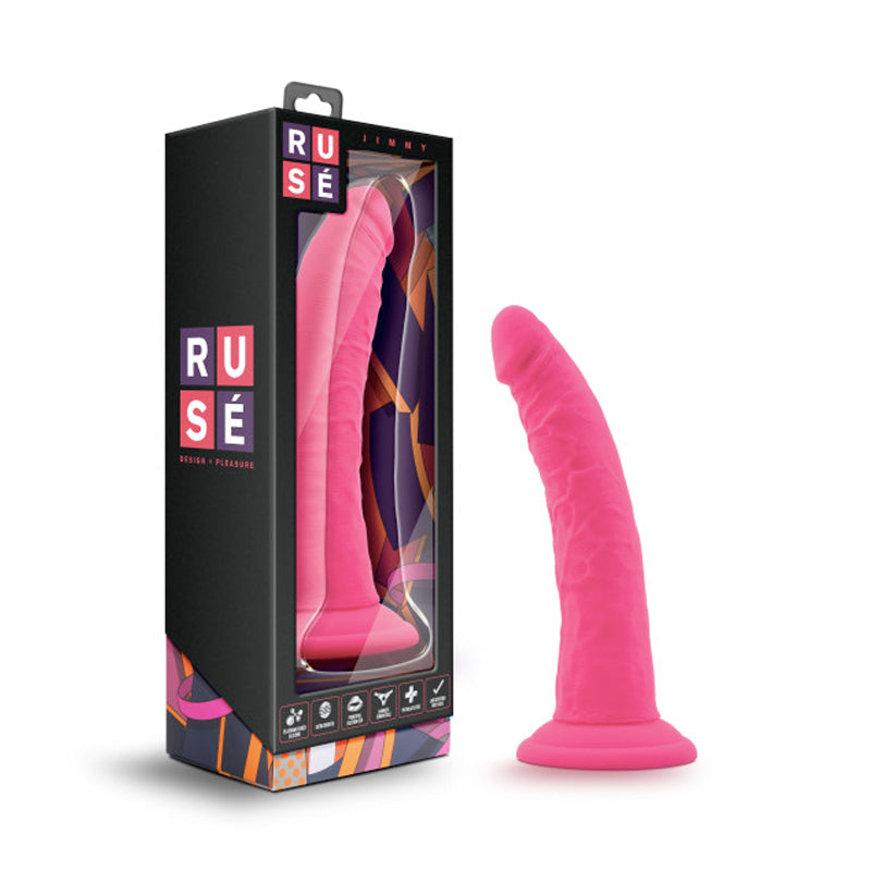 Blush Ruse Jimmy Realistic 7.5 in. Silicone Dildo with Suction Cup Hot Pink