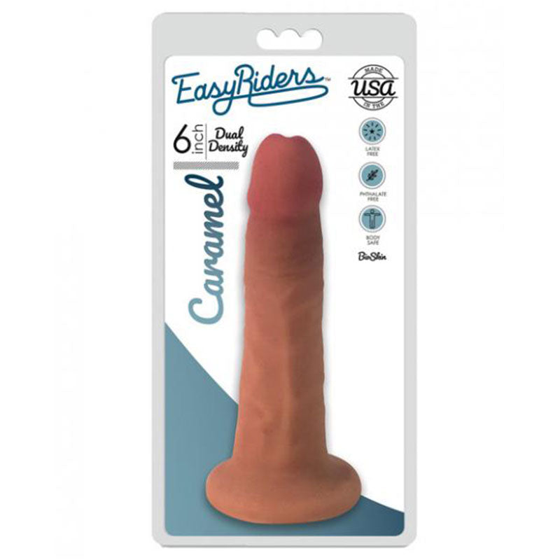 Curve Toys Easy Riders 6 in. Dual Density Dildo with Suction Cup Tan