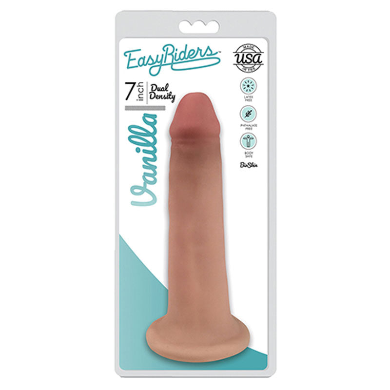 Curve Toys Easy Riders 7 in. Dual Density Dildo with Suction Cup Beige