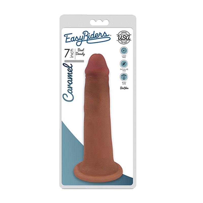 Curve Toys Easy Riders 7 in. Dual Density Dildo with Suction Cup Tan