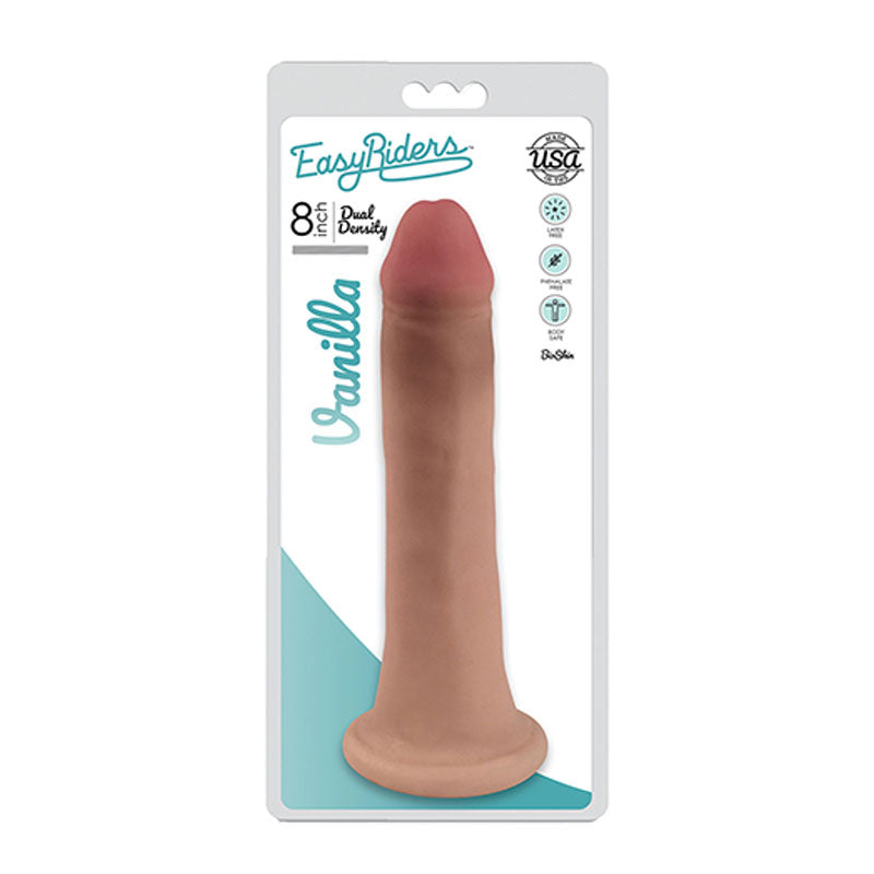 Curve Toys Easy Riders 8 in. Dual Density Dildo with Suction Cup Beige