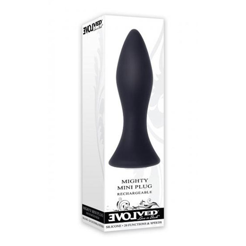 Evolved Mighty Mini Rechargeable Vibrating Silicone Anal Plug Black