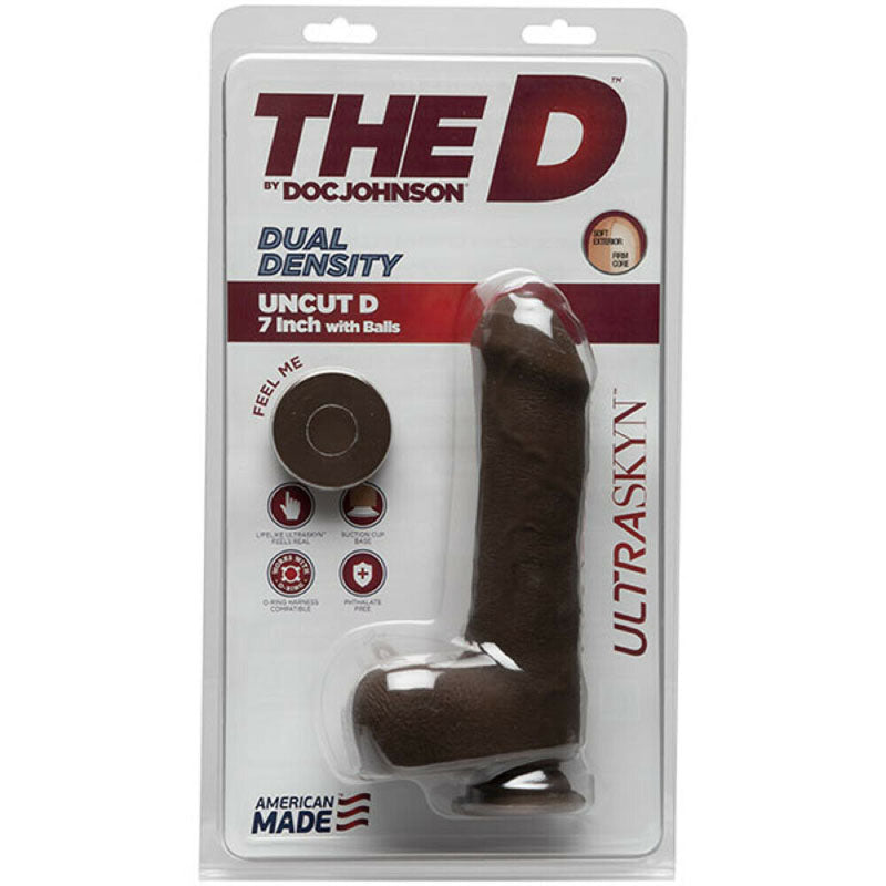 The D - Uncut D - 7 in w/ Balls - ULTRASKYN Chocolate