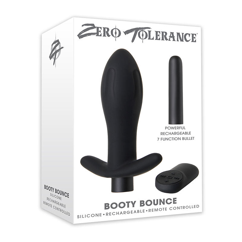 Zero Tolerance Booty Bounce Rechargeable Remote-Controlled Vibrating Silicone Anal Plug Black