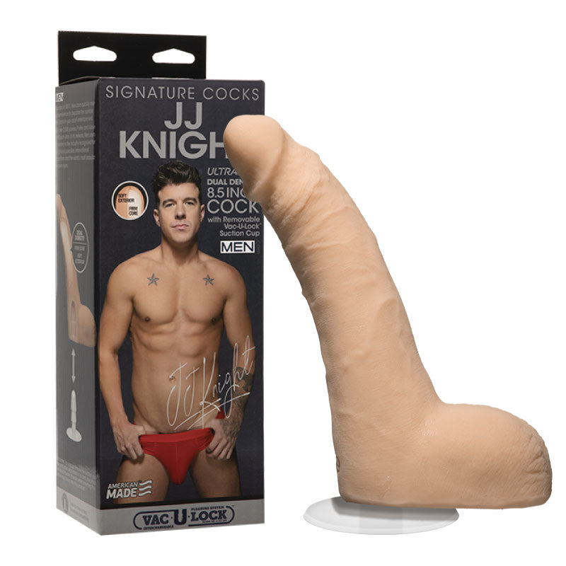 Signature Cocks JJ Knight 8.5 inch ULTRASKYN Cock with Removable Vac-U-Lock Suction Cup Vanilla