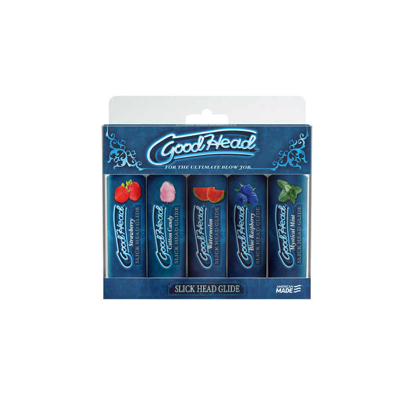 GoodHead - Slick Head  Glide - 5 Pack - 1 fl. Oz Strawberry, Cotton Candy, Watermelon, Blue Raspberry, Mint