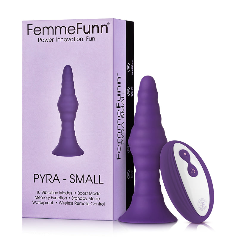 FemmeFunn Pyra Rechargeable Remote-Controlled Silicone Vibrating Anal Plug Small Purple