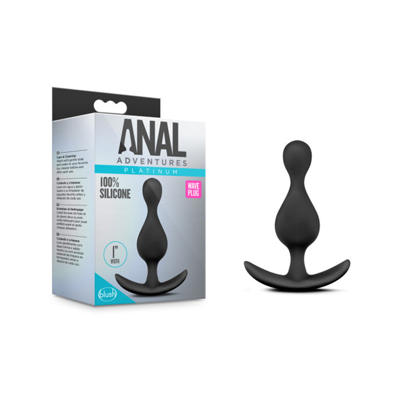 Blush Anal Adventures Platinum Silicone Wave Plug Black