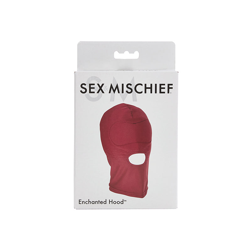 Sportsheets Sex & Mischief Enchanted Hood Full-Head Mask with Open Mouth Burgundy