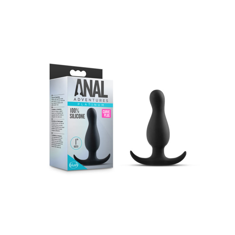 Blush Anal Adventures Platinum Silicone Curve Plug Black