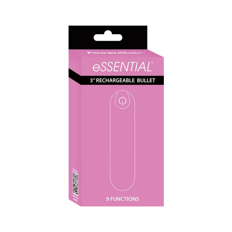 eSSENTIAL Bullet 9 Function USB Rechargeable Cord and Case Included Water-Resistant Pink