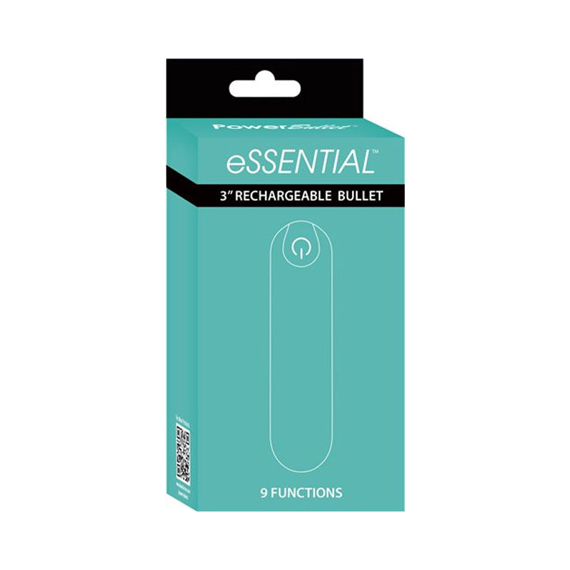 eSSENTIAL Bullet 9 Function USB Rechargeable Cord and Case Included Water-Resistant Teal