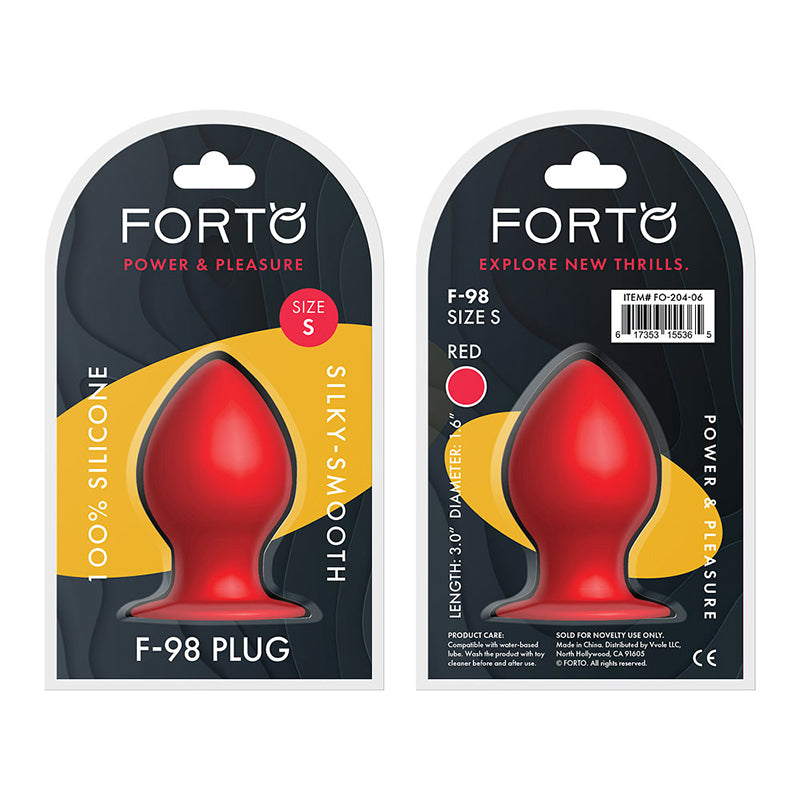 Forto F-98 Cone Silicone Anal Plug Small Red