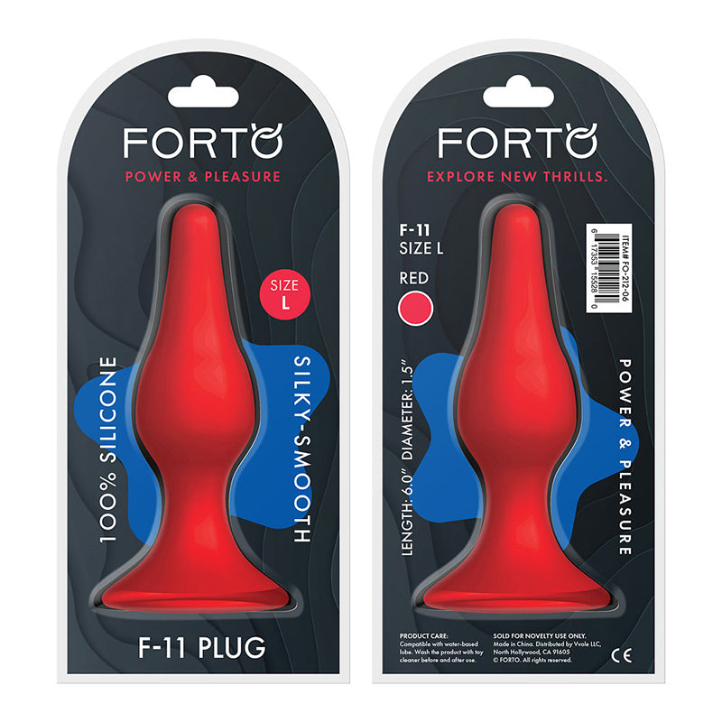 Forto F-11 Lungo Silicone Anal Plug Large Red