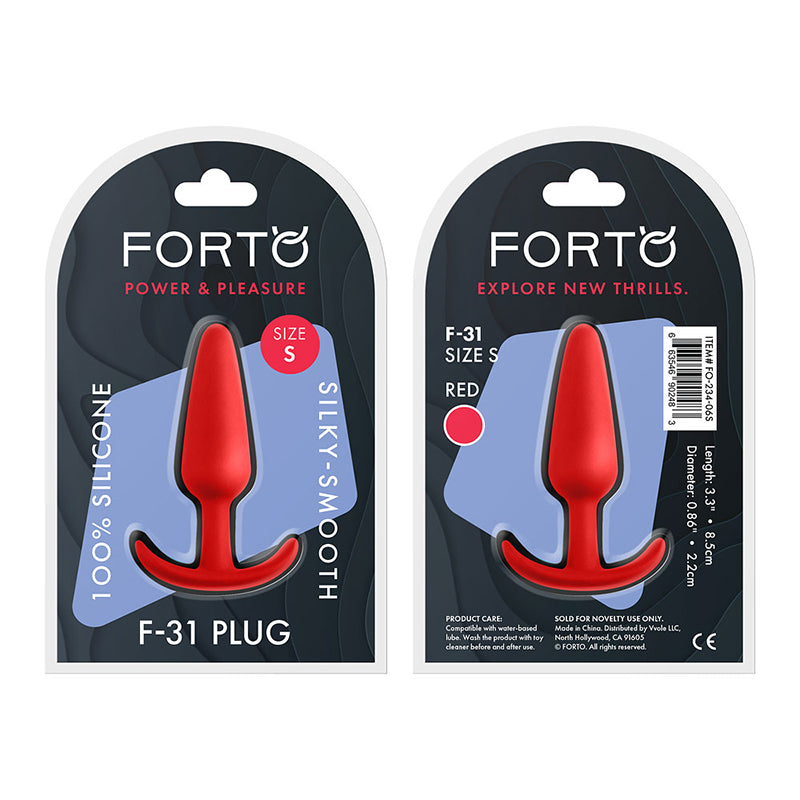 Forto F-31 Silicone Anal Plug Small Red
