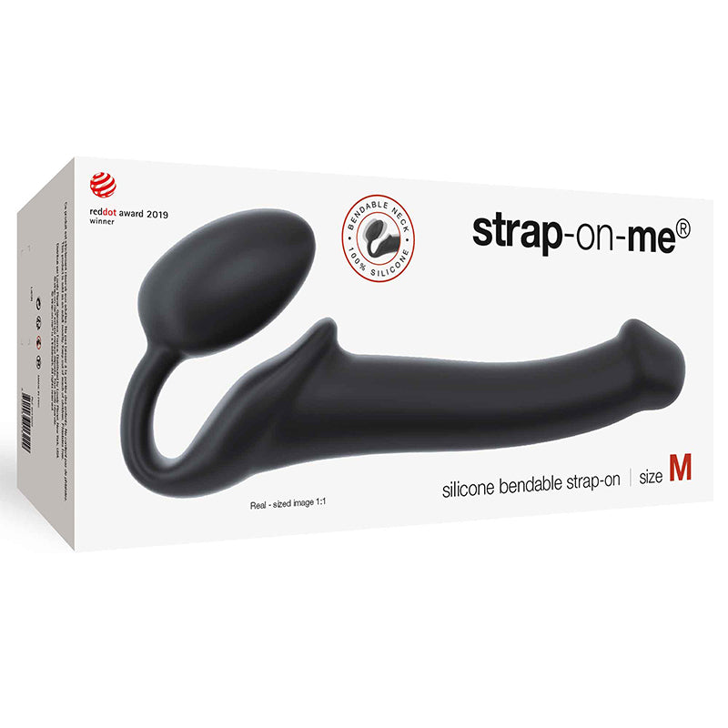 Strap-On-Me Semi-Realistic Bendable Silicone Strap-On Black M